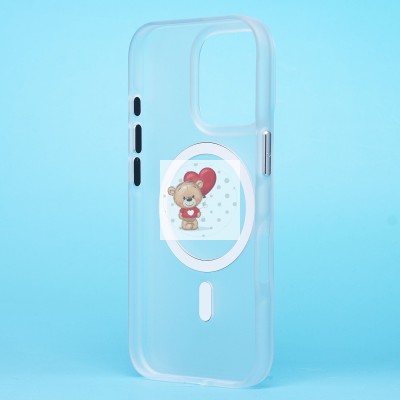 Чехол-накладка для Apple iPhone 16 Pro (белый/матово-прозрачный) SM038 SafeMag Чехол-накладка для Apple iPhone 16 Pro (белый/матово-прозрачный) SM038 SafeMag