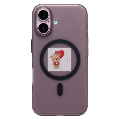 Чехол-накладка для Apple iPhone 16 (черный/матово-прозрачный) SM038 SafeMag Чехол-накладка для Apple iPhone 16 (черный/матово-прозрачный) SM038 SafeMag