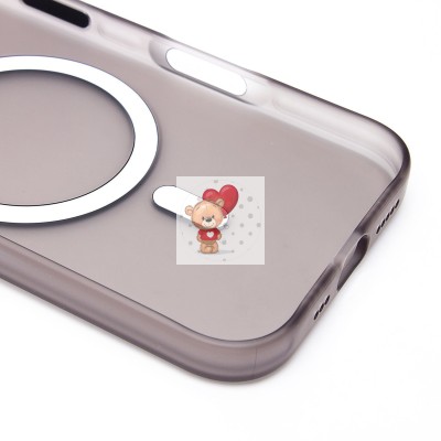 Чехол-накладка для Apple iPhone 16 (черный/матово-прозрачный) SM038 SafeMag