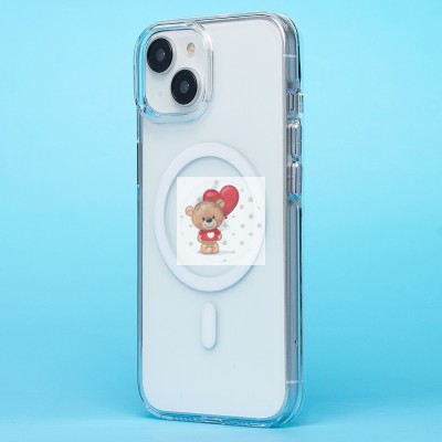 Чехол-накладка для Apple iPhone 15 (прозрачный) SM039 SafeMag