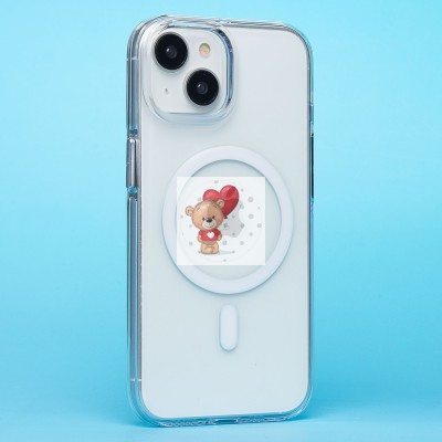 Чехол-накладка для Apple iPhone 15 (прозрачный) SM039 SafeMag