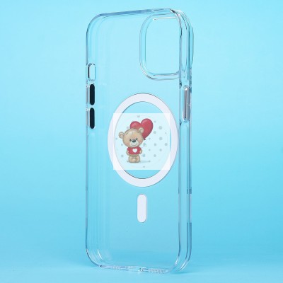 Чехол-накладка для Apple iPhone 15 (прозрачный) SM039 SafeMag