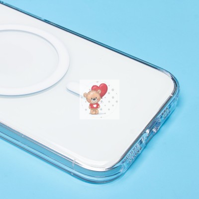 Чехол-накладка для Apple iPhone 15 (прозрачный) SM039 SafeMag