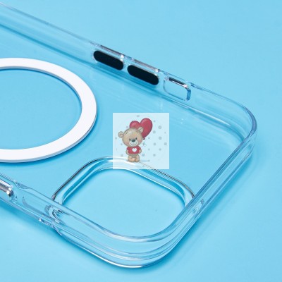 Чехол-накладка для Apple iPhone 15 (прозрачный) SM039 SafeMag