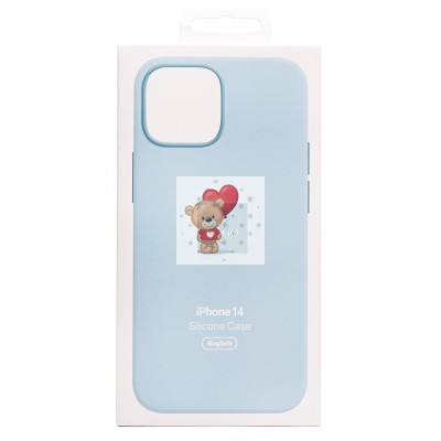 Чехол-накладка для Apple iPhone 14 (небесно-голубой) ORG Silicone Case SafeMag с анимацией Чехол-накладка для Apple iPhone 14 (небесно-голубой) ORG Silicone Case SafeMag с анимацией