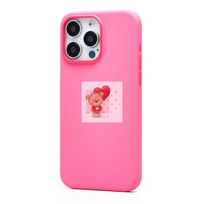 Чехол-накладка для Apple iPhone 15 Pro Max (розовый) ORG Silicone Case SafeMag с анимацией