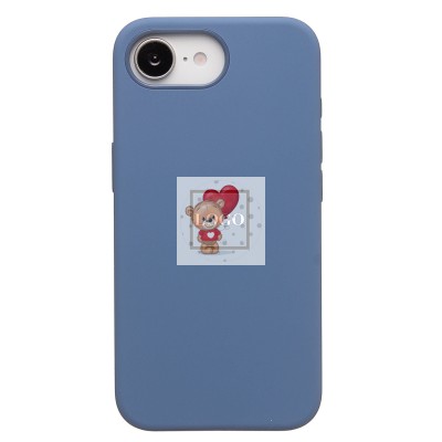 Чехол-накладка для Apple iPhone 16e (морозно-голубой) ORG Silicone Case SafeMag с анимацией