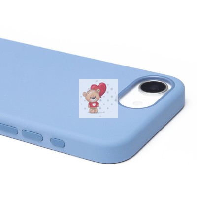 Чехол-накладка для Apple iPhone 16e (морозно-голубой) ORG Silicone Case SafeMag с анимацией