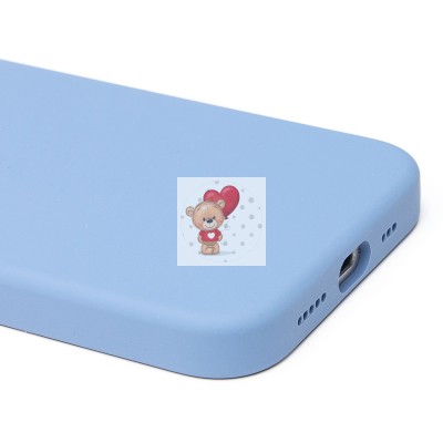 Чехол-накладка для Apple iPhone 16e (морозно-голубой) ORG Silicone Case SafeMag с анимацией