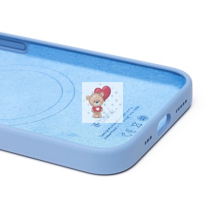 Чехол-накладка для Apple iPhone 16e (морозно-голубой) ORG Silicone Case SafeMag с анимацией