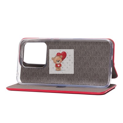 Чехол-книжка для Xiaomi Redmi 10A открытие вбок (красный) BC002