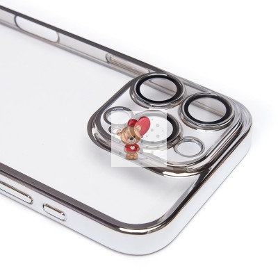 Чехол-накладка для Apple iPhone 16 Pro (серебристый) PC073 с закрытой камерой