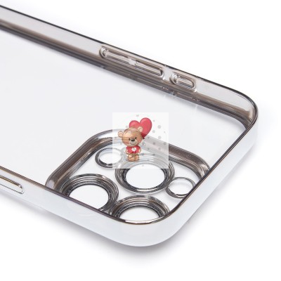 Чехол-накладка для Apple iPhone 16 Pro (серебристый) PC073 с закрытой камерой