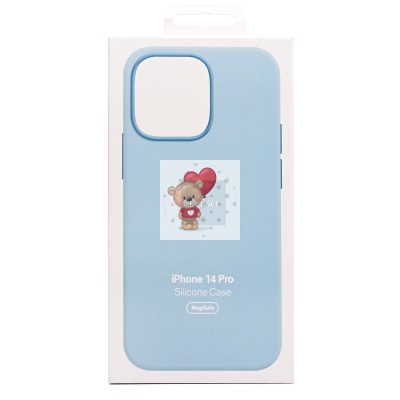 Чехол-накладка для Apple iPhone 14 Pro (небесно-голубой) ORG Silicone Case SafeMag с анимацией