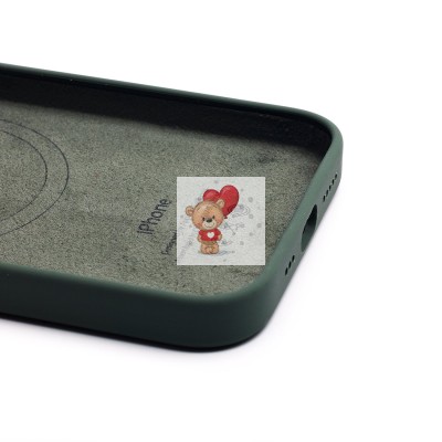 Чехол-накладка для Apple iPhone 14 (оливковый) ORG Silicone Case SafeMag с анимацией