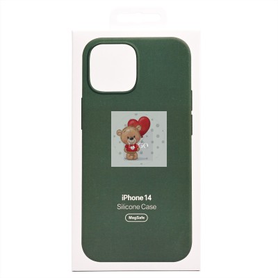 Чехол-накладка для Apple iPhone 14 (оливковый) ORG Silicone Case SafeMag с анимацией