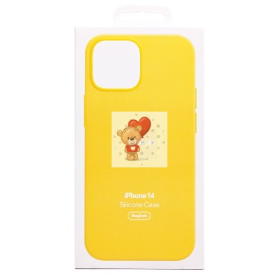 Чехол-накладка для Apple iPhone 14 (солнечно-желтый) ORG Silicone Case SafeMag с анимацией