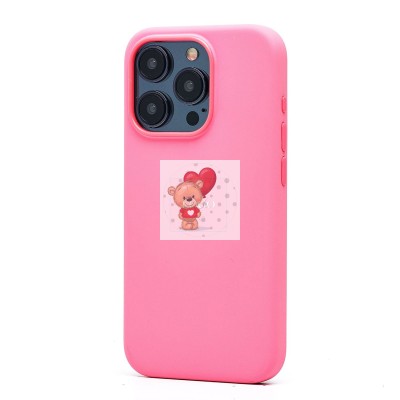 Чехол-накладка для Apple iPhone 15 Pro (розовый) ORG Silicone Case SafeMag с анимацией