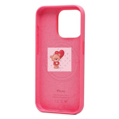 Чехол-накладка для Apple iPhone 15 Pro (розовый) ORG Silicone Case SafeMag с анимацией