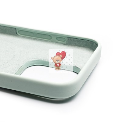 Чехол-накладка для Apple iPhone 15 Pro (мятный) ORG Silicone Case SafeMag с анимацией
