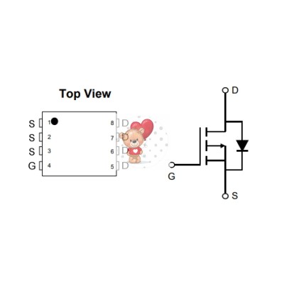 AON7405 P-Channel MOSFET 30V 50A