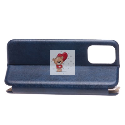 Чехол-книжка для Xiaomi Redmi Note 10S открытие вбок (синий) - BC002