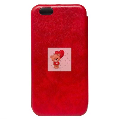 Чехол-книжка для Apple iPhone 6 (красный) открытие вбок - BC002