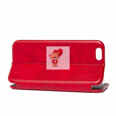 Чехол-книжка для Apple iPhone 6 (красный) открытие вбок - BC002