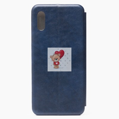 Чехол-книжка для Xiaomi Redmi 9i (синий) открытие вбок - BC002
