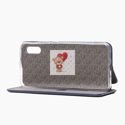 Чехол-книжка для Xiaomi Redmi 9i (синий) открытие вбок - BC002