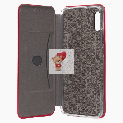 Чехол-книжка для Xiaomi Redmi 9A (красный) открытие вбок - BC002
