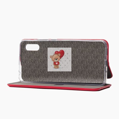 Чехол-книжка для Xiaomi Redmi 9A (красный) открытие вбок - BC002