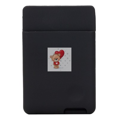 Картхолдер футляр для карт на клеевой основе (черный) - CH04