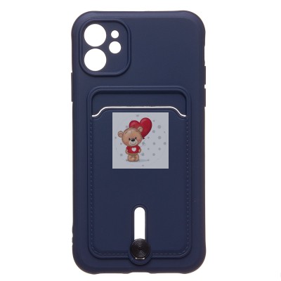 Чехол-накладка для Apple iPhone 11 (темно-синий) - SC304 с картхолдером Чехол-накладка для Apple iPhone 11 (темно-синий) - SC304 с картхолдером