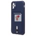 Чехол-накладка для Apple iPhone 11 (темно-синий) - SC304 с картхолдером