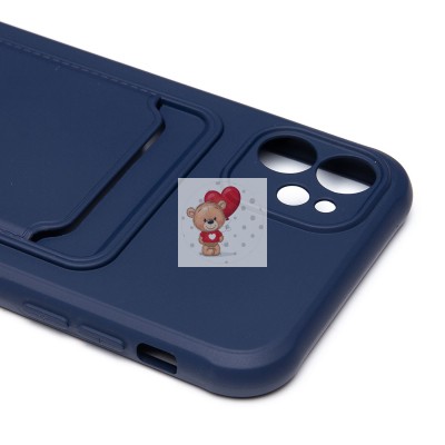 Чехол-накладка для Apple iPhone 11 (темно-синий) - SC304 с картхолдером