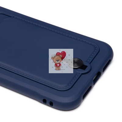 Чехол-накладка для Apple iPhone 11 (темно-синий) - SC304 с картхолдером