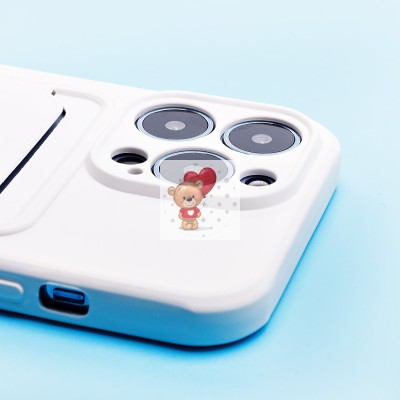 Чехол-накладка для Apple iPhone 13 Pro (белый) - SC304 с картхолдером