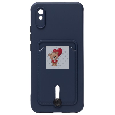 Чехол-накладка для Xiaomi Redmi 9A (темно-синий) - SC304 с картхолдером