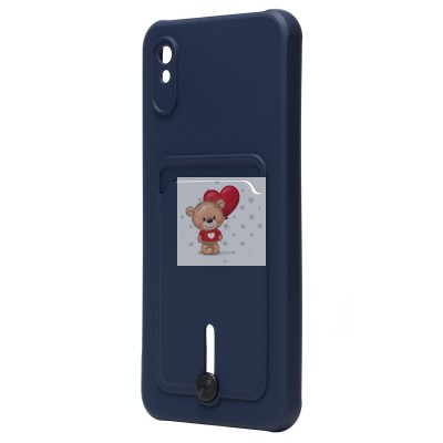 Чехол-накладка для Xiaomi Redmi 9i (темно-синий) - SC304 с картхолдером Чехол-накладка для Xiaomi Redmi 9i (темно-синий) - SC304 с картхолдером