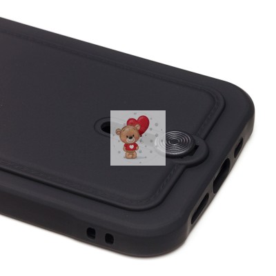 Чехол-накладка для Apple iPhone 12 (черный) - SC304 с картхолдером