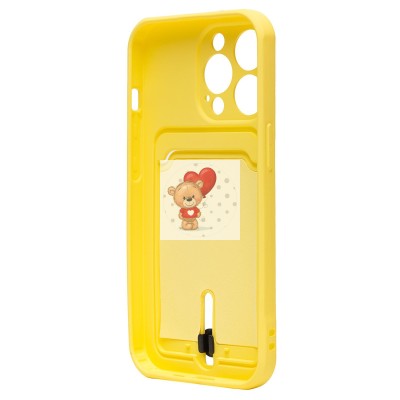 Чехол-накладка для Apple iPhone 13 Pro (желтый) - SC304 с картхолдером