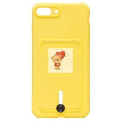 Чехол-накладка для Apple iPhone 8 Plus (желтый) - SC304 с картхолдером