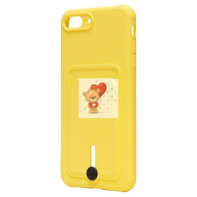 Чехол-накладка для Apple iPhone 8 Plus (желтый) - SC304 с картхолдером