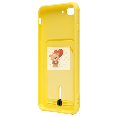 Чехол-накладка для Apple iPhone 8 Plus (желтый) - SC304 с картхолдером