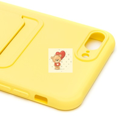 Чехол-накладка для Apple iPhone 8 Plus (желтый) - SC304 с картхолдером