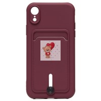 Чехол-накладка для Apple iPhone XR (бордовый) - SC304 с картхолдером Чехол-накладка для Apple iPhone XR (бордовый) - SC304 с картхолдером