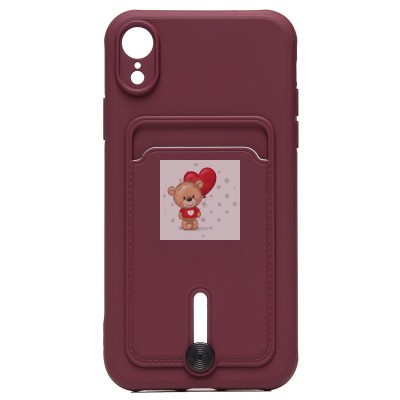 Чехол-накладка для Apple iPhone XR (бордовый) - SC304 с картхолдером Чехол-накладка для Apple iPhone XR (бордовый) - SC304 с картхолдером