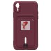Чехол-накладка для Apple iPhone XR (бордовый) - SC304 с картхолдером