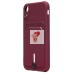 Чехол-накладка для Apple iPhone XR (бордовый) - SC304 с картхолдером Чехол-накладка для Apple iPhone XR (бордовый) - SC304 с картхолдером